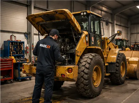 Technicien Mabilex intervenant sur un engin